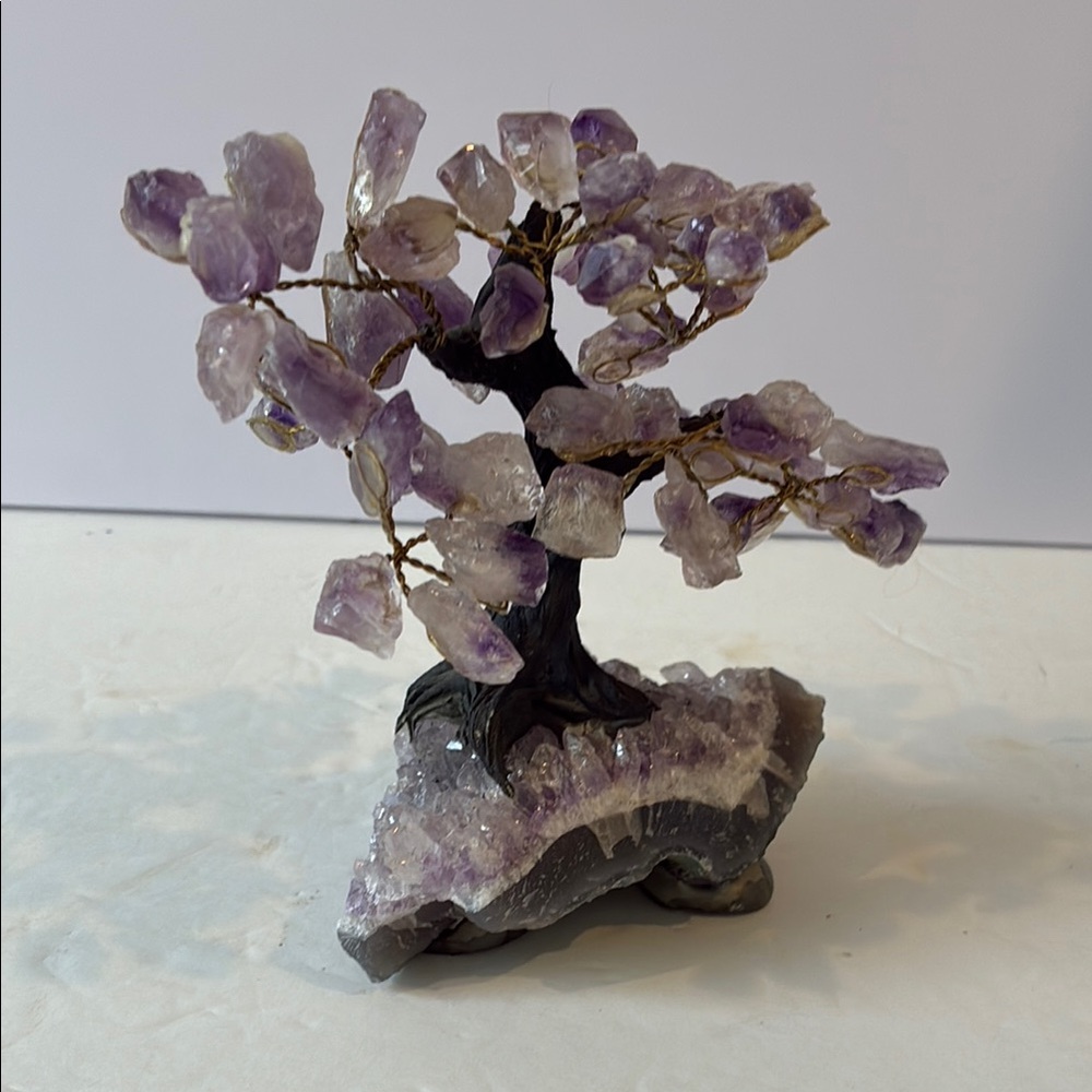 Amethyst point tree 5” tall. Preowned